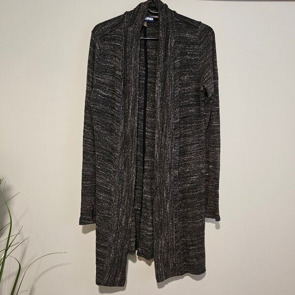 Women's Long Sleeve Open Front Gray Cardigan with Thumb Holes, Small - Picture 1 of 7